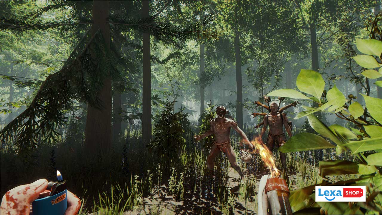 درگیری با دو آدمخوار در بازی The Forest