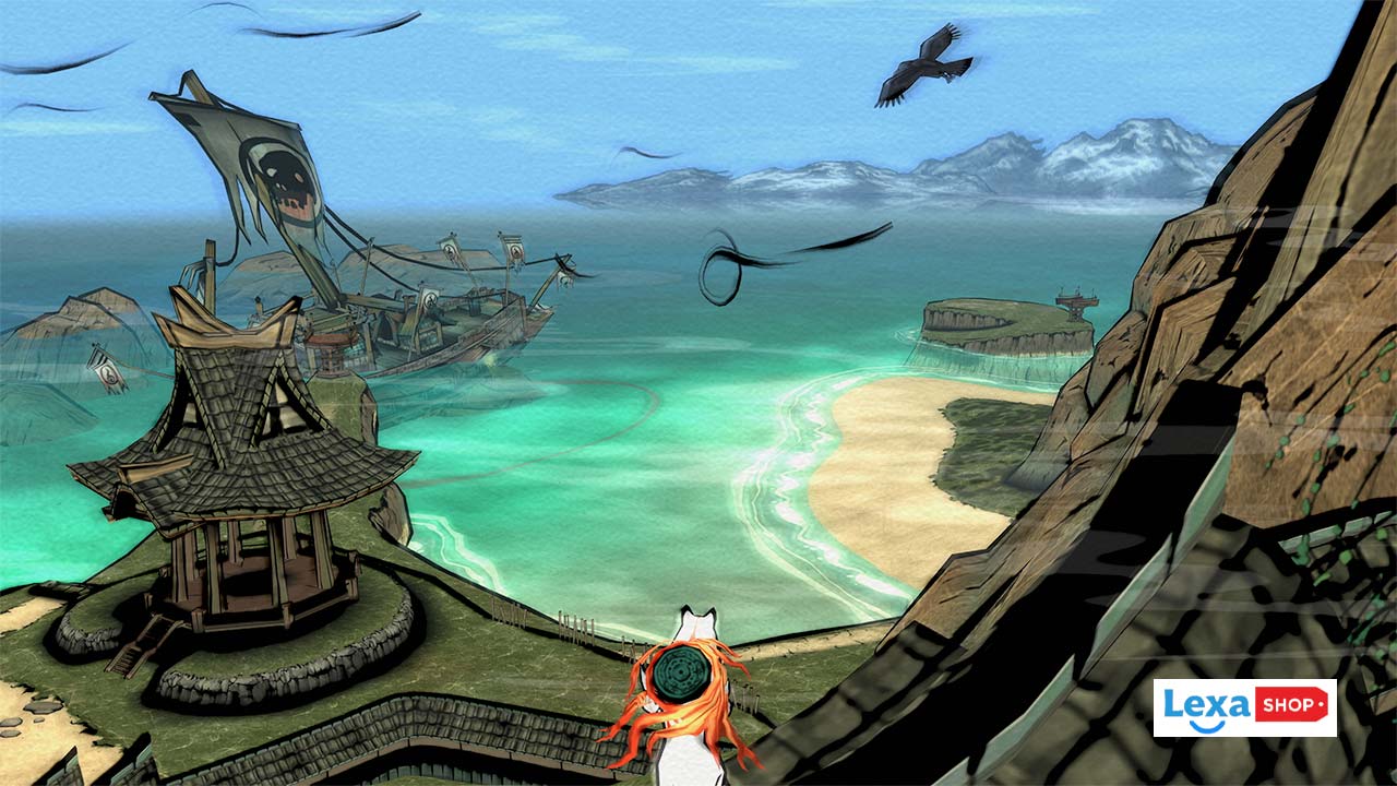 منظره ای از یک ساحل زیبا در بازیOkami HD