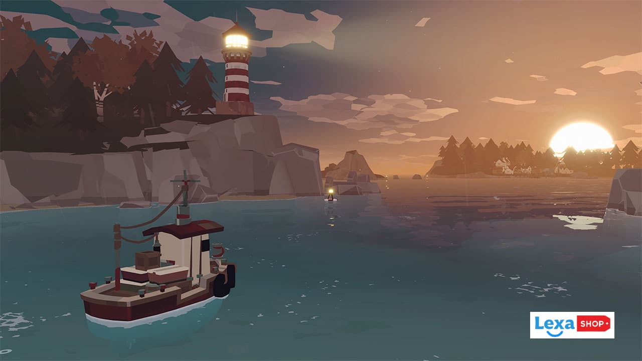 یک منظره غروب زیبا در اقیانوس در بازی dredge!